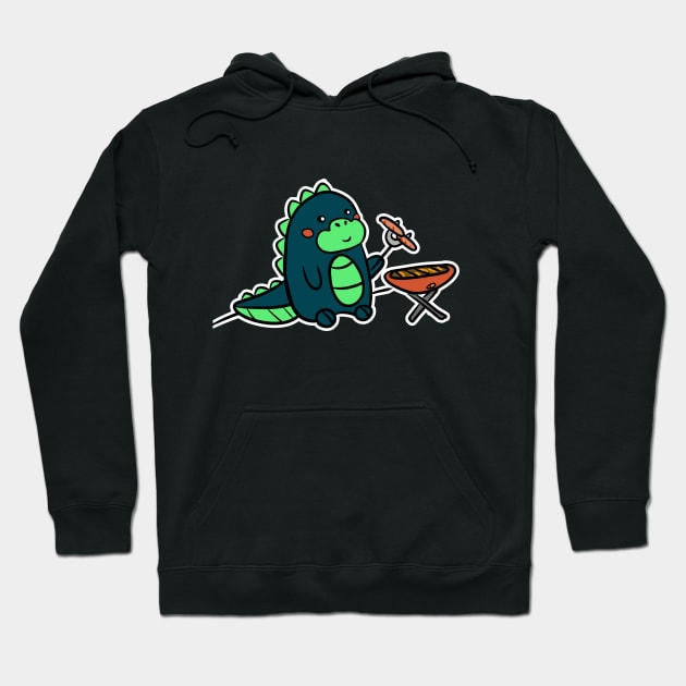 Kawaii BBQ Dino Dragon Anime Geek Tee Hoodie by rookeryking